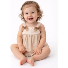 Tongs Baby Little Mocha Kız Bebek %100 Pamuk Fiyonk Detaylı Bluz - Şortlu Takım  3-18 Ay
