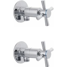 Uravas Store 2 Li Artı Aç Kapa 4 Kollu Krom Çevirveli Taharet Musluğu