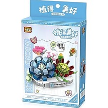 Poçi's World LZ-8831 Saksılı Buz Mavisi Kar Lotusu Çiçeği 370 Parça Block