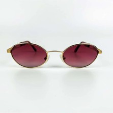 Old Space Vintage Vintage Güneş Gözlüğü – 90’lar Retro Gözlük – Gold Metal Çerçeve, Kızıl Polarize Cam