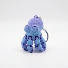 Atatuğ Hediyelik Hareketli Ahtapot Anahtarlık ve Fidget Oyuncak - 3D Baskı Çift Renkli