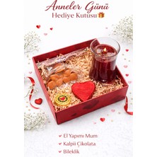 Korsan Bit Pazarı Anneler Günü Hediye Kutusu | El Yapımı Mum, Kalpli Çikolata, I ❤️ Mom Bileklik & Aksesuar Seti