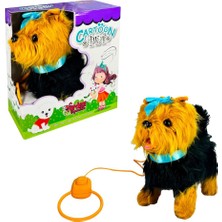 Poçi's World PFT-B267 Peluş Tasmalı Yürüyen Köpek Mavi -Vrd