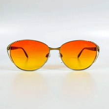 Old Space Vintage Vintage Güneş Gözlüğü – 80’ler Retro Gözlük – Gold Metal Çerçeve, Turuncu-Sarı Polarize Cam