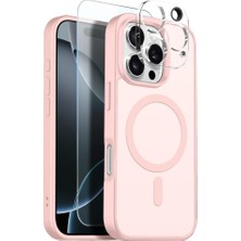 Teleplus iPhone 16 Pro Max Kılıf Babet Translucent 3in1 Msafe Şarj Özellikli Kapak + Ekran Koruyucu