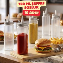 Mayden Concept 750 ml Kapaklı Fişek Sosluk 10 Adet - Profesyonel Mutfak Sos Şişesi - Sıkılabilir Sos Şişesi
