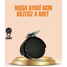Kont 6 cm Kilitsiz Masa Ayağı Tekerleği 4’lü Set Çok Amaçlı