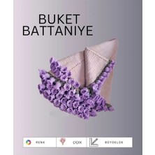 Hobilanka El Yapımı Mor Çiçek Şal , Battaniye (100CM)