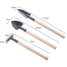 Uravas Store 3 Parça Mini Hobi Seti - Bahçe Saksı Sukulent Bakım Çapa-Tırmık-Kürek