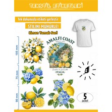 Agg Reklam Ütü ile Yapışan Kıyafet Etiketi Limon Temalı  5li Set