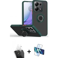 Marsilyan™- Redmi Note 13 Pro 4g Kılıf Yörünge Çizgi - Siyah 3D Antistatik Seramik Nano Ekran Koruyucu + Şeffaf Kamera Lens Koruma Cam
