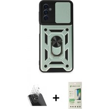 Marsilyan™- Galaxy A14 4g Kılıf Ahenk Klasik - Siyah 20D Premium Cam Ekran Koruyucu + Şeffaf Kamera Lens Koruma Cam