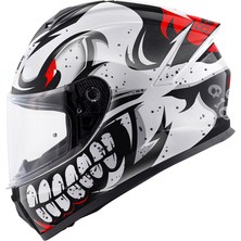Givi 50.x Bones Beyaz-Kırmızı Kapalı Motosiklet Kaskı