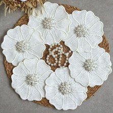 Mora Tekstil Inci Broşlu Kahve Yanı Sunum Peçetesi,çiçek Nakışlı Sunum Peçetesi,leke Tutmaz Gardenya Kumaş Kokteyl Peçetesi,kahve Sunum Peçetesi