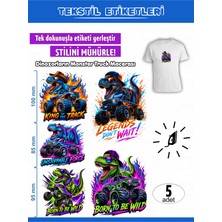 Agg Reklam Ütü ile Yapışan Kıyafet Etiketi Dinozorların Monster Truck Macerası 5li Set