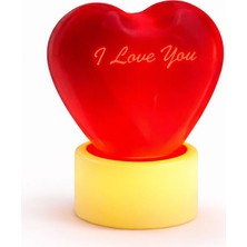 Studio Aslan Design Dekoratif Kalp Mumluk Tealight | Pla Biyobozunur Şık Tasarım I Love You Yazılı 8 cm