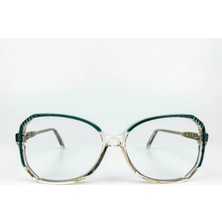 Old Space Vintage Mavi Işık Korumalı Vintage Gözlük – 70’ler Retro – Turkuaz Desenli Kemik Çerçeve, Şeffaf Cam