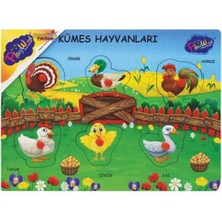 Poçi's World ONY-191-192-193 Ahşap Tutmalı Çiftlik Sevimli Kümes Hayvanları