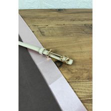 Paşala Leather Hakiki Deri Kadın Kemer Bej Gold Halka Detay Tokalı 2 cm Genişlik Dikişli Bombeli Elbise Uyumlu