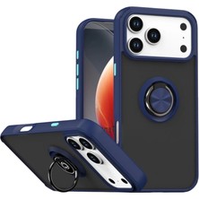 Iphone 17 Montreal Yüzüklü Silikon Kapak - Lacivert