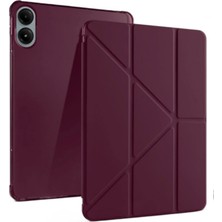 Fuchsia Redmi Pad Pro 12.1 Xiaomi Uyumlu Tablet Kılıf Kalem Bölmeli Uyku Modlu Standlı Trifolding Kılıf