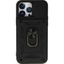 Iphone 13 Kılıf Pars Lens Yüzüklü - Siyah