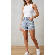 362 Fashion Butik Yırtık Mini Şort