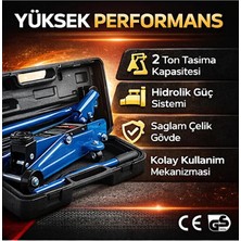 2 Ton Tekerlekli Çantalı Oto Kriko Araç Kaldırma Krikosu Hidrolik Timsah Kriko