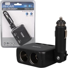 Olesson 1655 12-24V Type-C + Çift Usb-A Girişli 100W 2'li Araç Çakmak Çoklayıcı