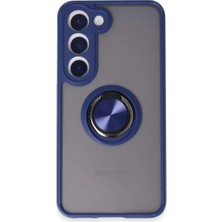 Galaxy S23 Kılıf Montreal Yüzüklü Silikon Kapak - Lacivert