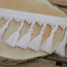 Mefaks Tekstil Yüksek Kalite Gümüş Püskül Saçak 1 Metre