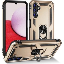 Galaxy A04S Kılıf Sofya Yüzüklü Silikon Kapak - Gold