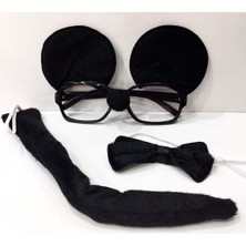 Mickey Mouse Gözlüğü Papyonu Kuyruğu Seti