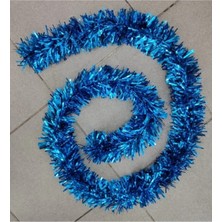 İrem Parti Dükkanı Yılbaşı Garland Sim Ağaç Süs Boyun Süsü Kalın Kesim Mavi 10 cm x 2 Metre 1 Adet