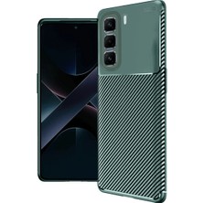 Infinix 50 4g Auto Fus Karbon Kapak - Koyu Yeşil