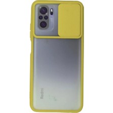 Redmi Note 10 Kılıf Palm Buzlu Kamera Sürgülü Silikon - Sarı