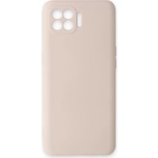 Reno 4 Lite Kılıf Nano Içi Kadife Silikon - Pudra