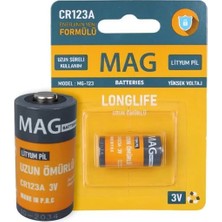 Mag Batteries MG-123 CR123A 3 Volt Lityum Fotoğraf Makinesi Pili Tekli Blister