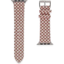 Watch 38MM Karo Motif Kordon - Pembe