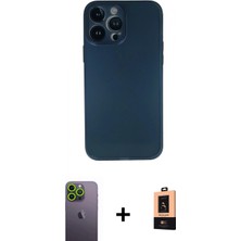 Marsilyan™- iPhone 13 Pro Max Kılıf Yadigar Yansıma Serisi - Şeffaf Maxco Cam Ekran Koruyucu + Yeşil Neon Fosforlu Kamera Lens