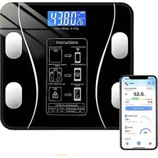 Cam Malzemeden Üretilmiş Dijital Baskül LCD Ekranlı Yağ Su Kas Vücut Kitle Endeksi Ölçer