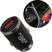 Minikit 30W Super Pd & Qc 4.0 Çift Çıkışlı Hızlı Kompakt Metal Araç Şarj