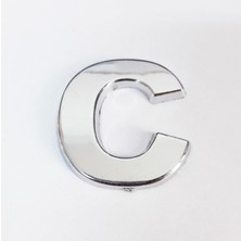 C Harfi 3,75 cm Krom Yapışkanlı