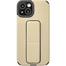 Iphone 14 Kılıf Mega Standlı Silikon - Gold