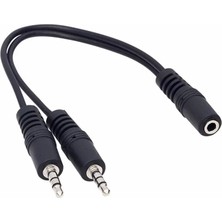 3.5 mm Stereo Dişi-2x3.5 mm Stereo Erkek 20 cm Y Kablo