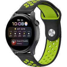 TKÇ Mey Ithalat®  Watch 20MM Spor Delikli Kordon - Siyah-Yeşil