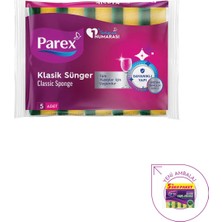 Parex Klasik Yeşil Sünger Düz 5'li Paket