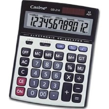 Casine CD-210 12 Haneli Masaüstü Hesap Makinesi Gri - Siyah Türkiye Menşeli