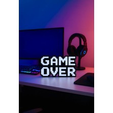 Zebu3Design Retro Game Over Kabartmalı Dekoratif Obje - Siyah| Masaüstü ve Duvar Süsü | Hediye