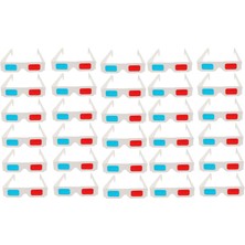 Kisangel 30'lu 3D Karton Anaglif Gözlük Paketi, Kırmızı ve Mavi Lensli Beyaz, Cilt Dostu, Hafif ve Film, Video ve Yetişkinler Için Taşınabilir